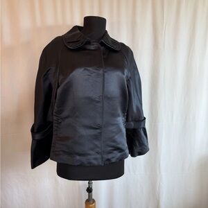 Elie Tahari Navy Satin Jacket - Size Medium